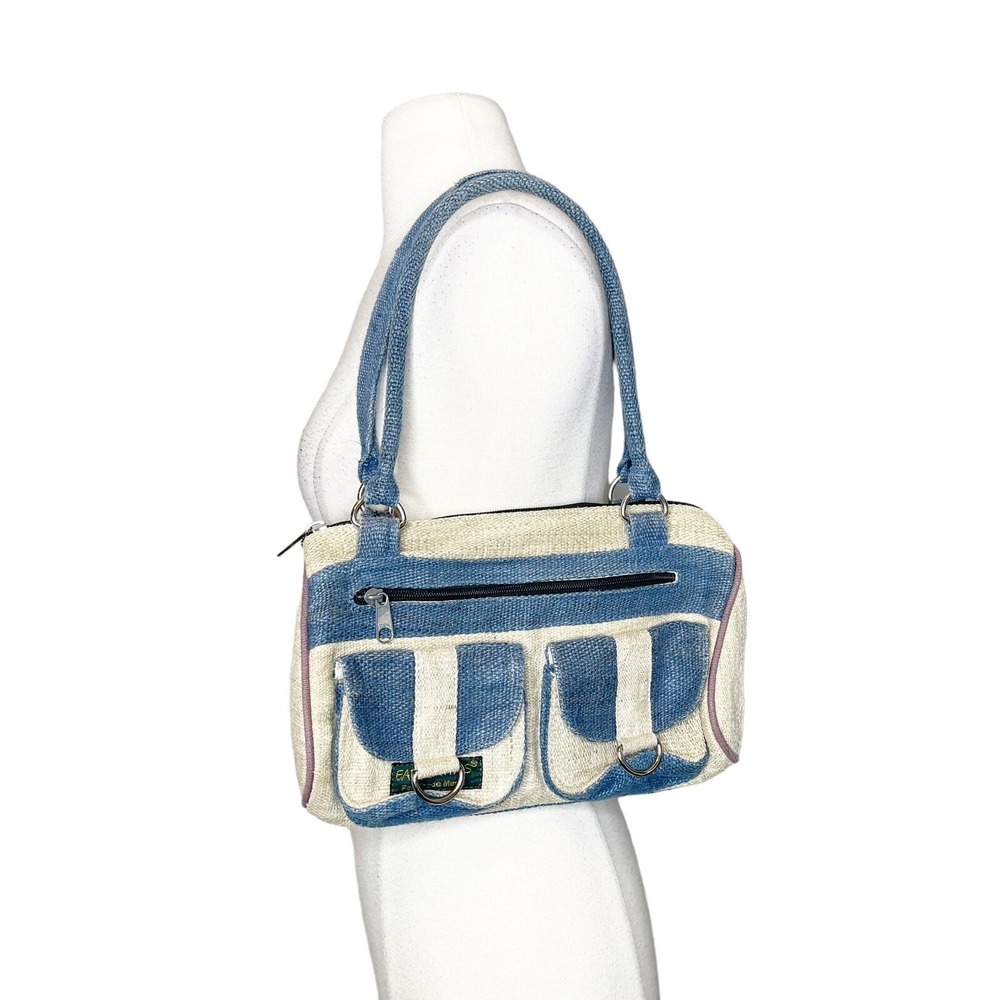Earth‎ Divas Hemp Handbag Fair Trade Made Nepal Small Shoulder Bag Y2K Pockets